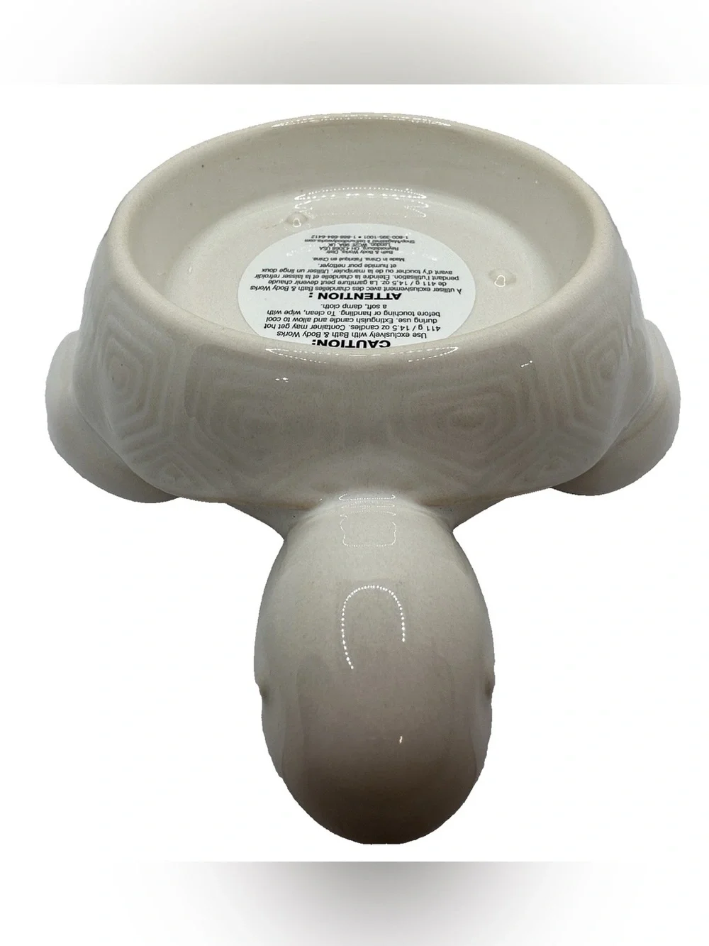 Bath & Body Works NEW ceramic sea turtle 3-wick candle holder in creamy white
